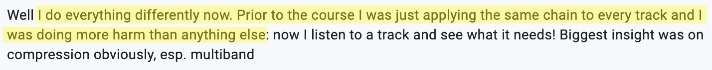 Mastering Demystified testimonial 3